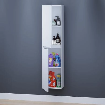 Шкаф-пенал для ванной Uperwood Tanos 33*27*150 см, подвесной, белый матовый, левый