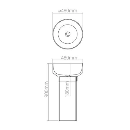 Dea Design Pedestal Basin Раковина 48х48х90см., напольная, без отв., Glasstech, прозрачная смола, цвет: Emerald R3