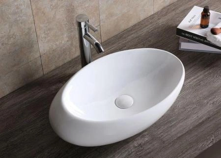 Раковина Cerutti SPA CR0058C накладная, белая, смещенный овал 690х450х160