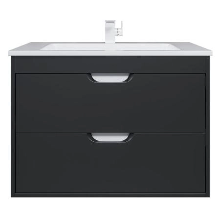 Тумба с раковиной для ванной Uperwood Modul 80 см, подвесная, матовая, черная