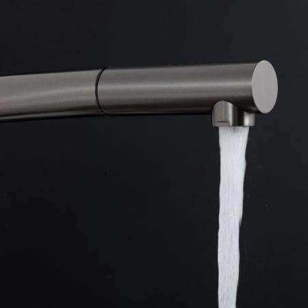 Смеситель GAPPO G4397-79 для кухни с выдвижным изливом и подключением фильтра, оружейная сталь