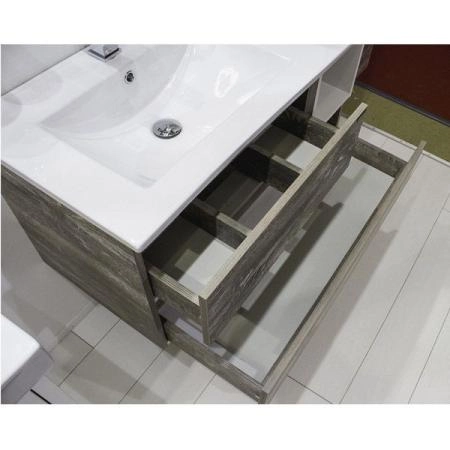 Тумба с раковиной Comforty Турин-90L дуб бежевый