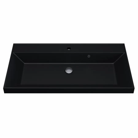 Раковина кварцевая Uperwood Classic Quartz 90 см, черная матовая, космос