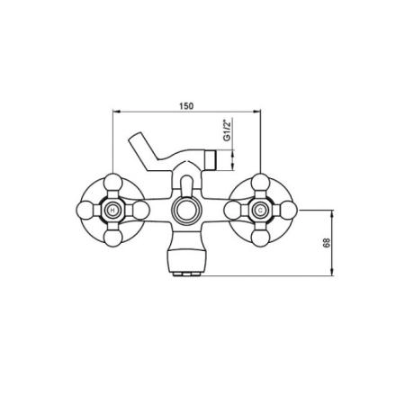 Смеситель для ванны KAISER Carlson (11044) с душем  хром