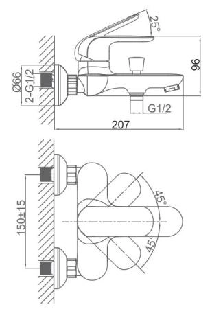Смеситель для ванны D&K Venice Gondola (DA1023201)