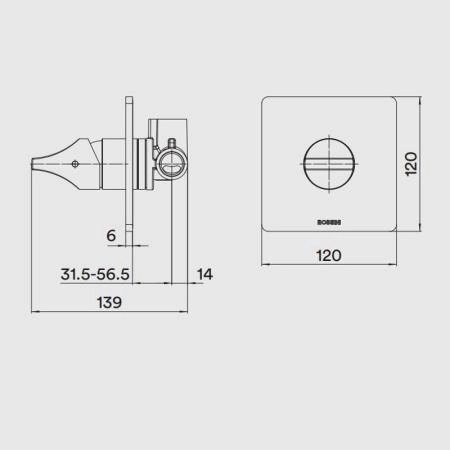Смеситель для душа Bossini APICE Z00504.030 встраиваемый на 1 выход,, цвет хром