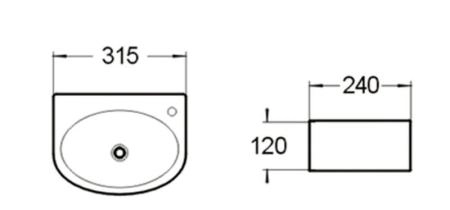 Раковина SantiLine SL-2019 31,5x24 подвесная керамическая Белый