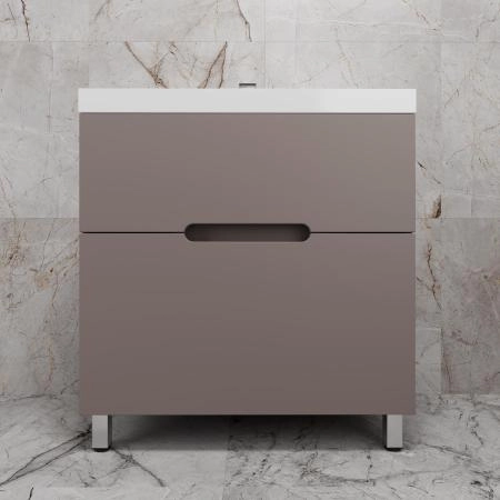 Тумба с раковиной Style Line Матис 80 ЛС-00002439 напольная под ASTI 80 (2 ящика) ТАУП ТЁМНЫЙ ЭМАЛЬ