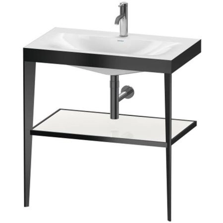 Duravit XViu Консоль напольная, 80x48x85см с полкой, с раковиной без перелива, 1 отв., цвет: black matt/white high gloss lacquer