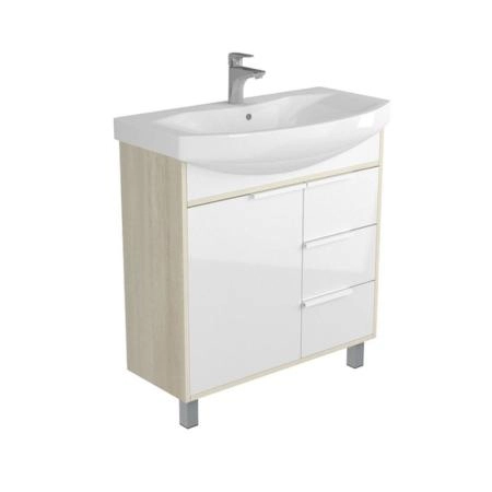Тумба под раковину Aquaton Рико 1A215401RIB90 80 с ящиком белый,ясень фабрик