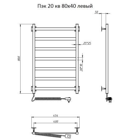 Полотенцесушитель Тругор Пэк 20 кв 80x40