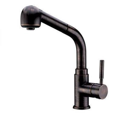 Смеситель Wasserkraft A8247 для кухни с выдвижной лейкой, темная бронза