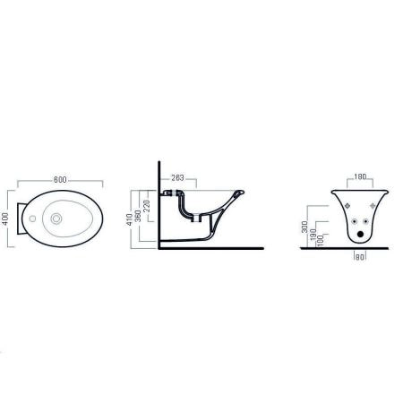 Биде Hatria Sculture Y0BF подвесное
