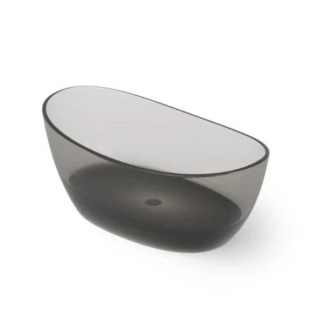 Dea Design Elegant Ванна 163x85x64см., отдельностоящая, Glasstech, прозрачная смола, цвет: Smoky Black R4