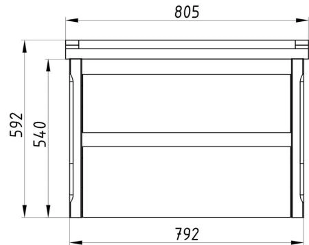 Тумба под раковину Лорена 80 подвесная Grigio