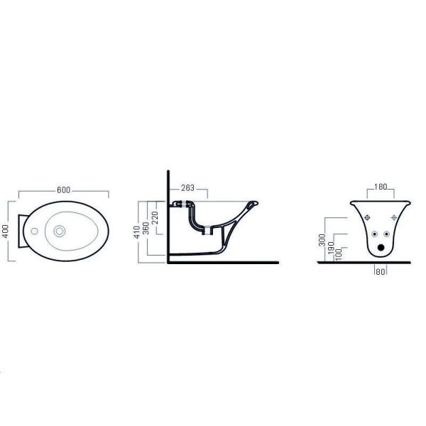 Биде Hatria Sculture Y0BF подвесное