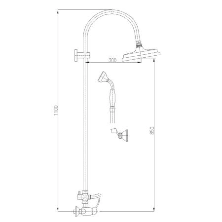 Душевая система Rav Slezak LABE L081.5/3Z, цвет Золото с душ.гарнитуром и держателем