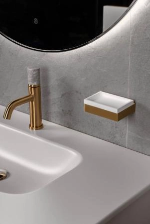 Мыльница Boheme настенная Qubic Matt Gold 10723-MG