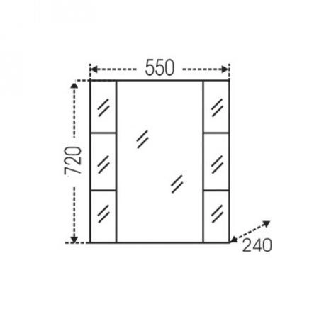 Зеркальный шкаф СаНта Герда 55 101021 с подсветкой, цвет белый