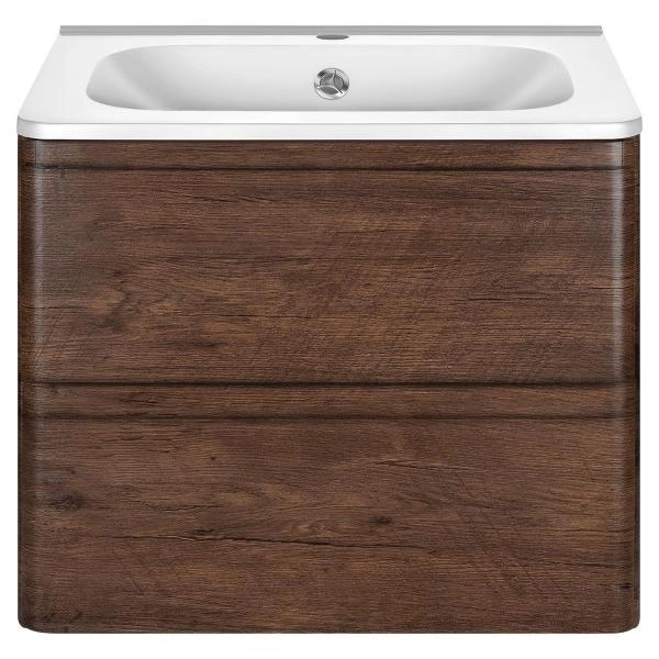 Тумба под раковину Vincea Vico 600 подвесная, 2 выкатных ящика soft close, R.Wood