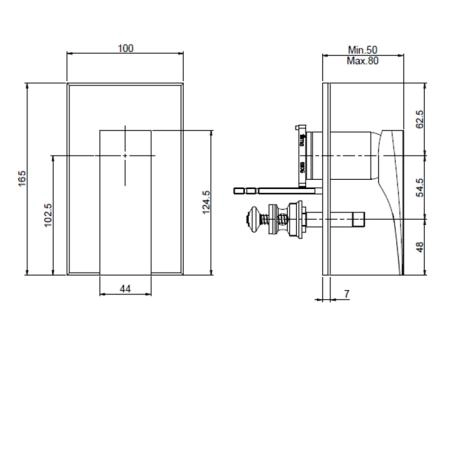 Fima Carlo Frattini Zeta F3969X2NS Смеситель для ванны и душа встроенный, с переключателем на 2 источника, цвет: чёрный матовый