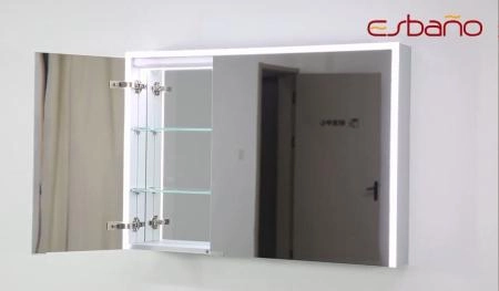 Зеркальный шкаф ESBANO ES-5010NS LED подсветка с розеткой 1000x700X140