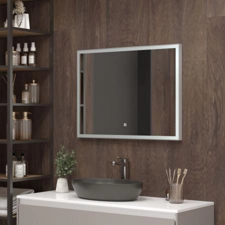 Зеркало Континент Frame silver standart 800x600 ЗЛП1019 с подсветкой