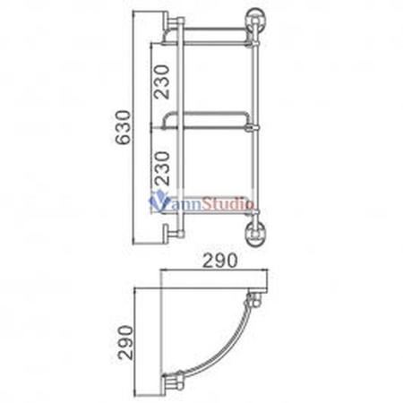 F1907-3 Полка стеклянная Frap для ванной 3-ярусная угловая 250*250