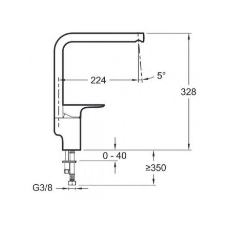 Смеситель Jacob Delafon ALEO+ E72358-CP для кухни хром