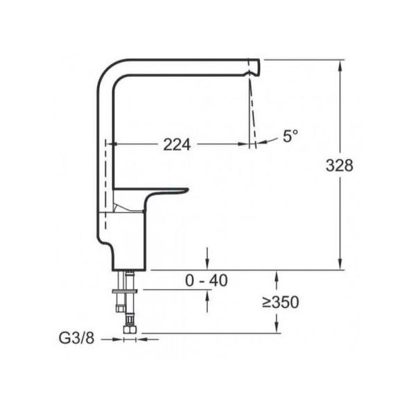Смеситель Jacob Delafon ALEO+ E72358-CP для кухни хром