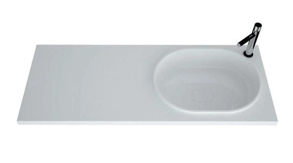 Тумба под стиральную машину Uperwood Tanos 60 см напольная с раковиной Bruks 120 см левая, белая