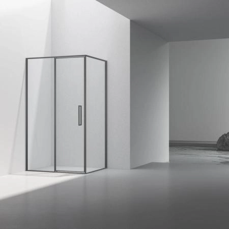 Душевой уголок Vincea Slim 8mm VSR-4SLP9012CLGM, 1200*900, вороненая сталь, стекло прозрачное