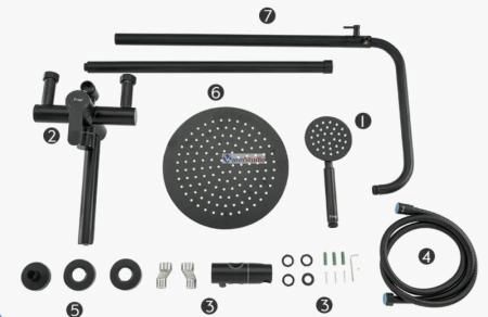 Душевая система Frap F24801-6 черный