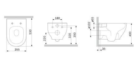 Подвесной унитаз FlashClean AM.PM Like C801701SC с сиденьем микролифт