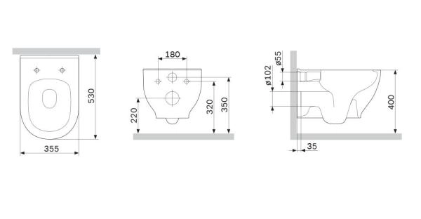 Подвесной унитаз FlashClean AM.PM Like C801701SC с сиденьем микролифт