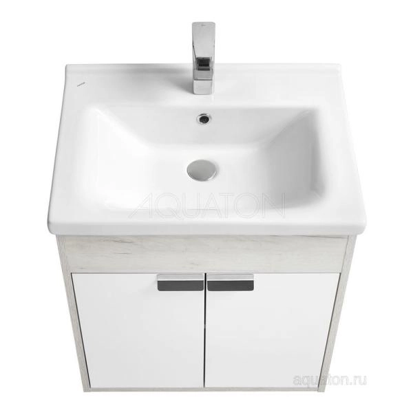 Тумба под раковину Aquaton Флай 1A237301FAX10 60 с ящиком,белый, дуб крафт