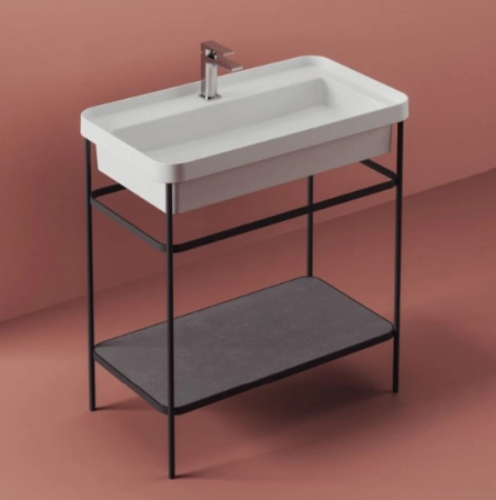 Artceram Fuori Scala консоль 400x570хh830 мм, металлическая для прямоугольной раковины, цвет Nero Matt
