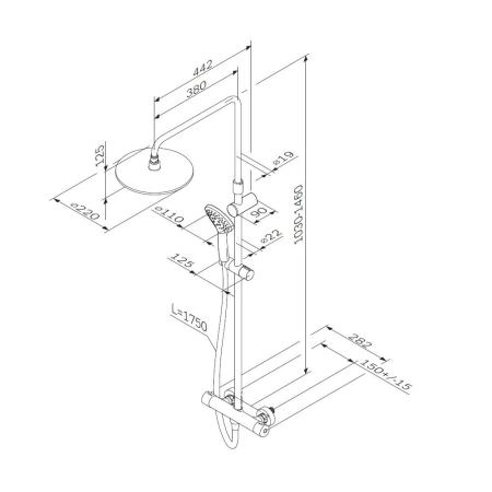 Душевая система AM.PM Gem F0790420 термостат хром
