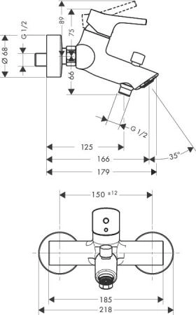 Смеситель Hansgrohe Talis S 72400000 для ванны