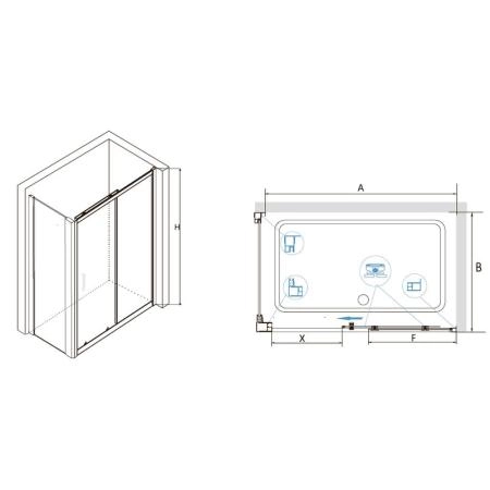 Душевой уголок RGW CL-48 (CL-14 + Z-050-1) Classic 160x100 Хром прозрачное