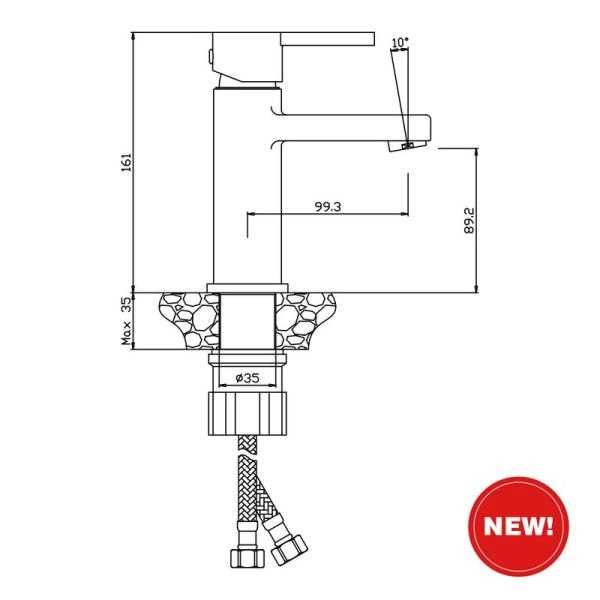 Смеситель OLIVES Torres 17100TR для раковины,хром