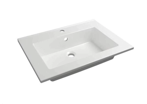 Раковина для ванной полувстраиваемая Uperwood Parma Premium 65 см, белая глянцевая