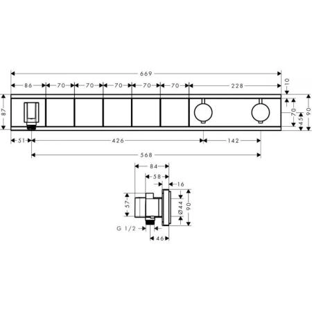 Hansgrohe 15358000 RainSelect Термостат для 5 потребителей, хром