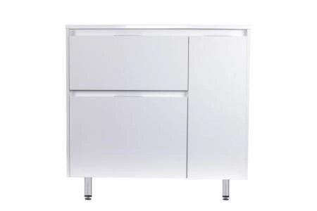 Тумба под раковину Style line El Fante напольная Барселона 90 левая (2 ящ.) с выкатной корзиной, Люкс белая, Plus