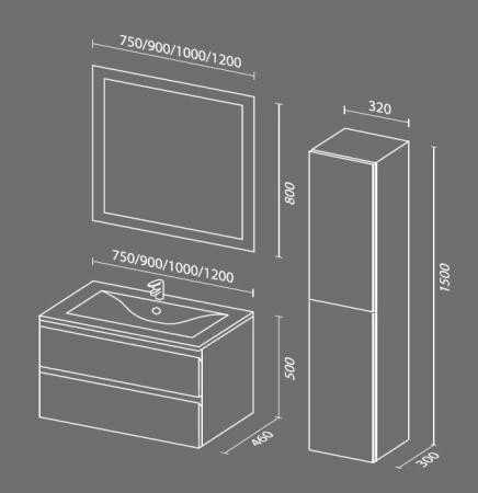 Пенал SANVIT Авеню 32 подвесная Белый