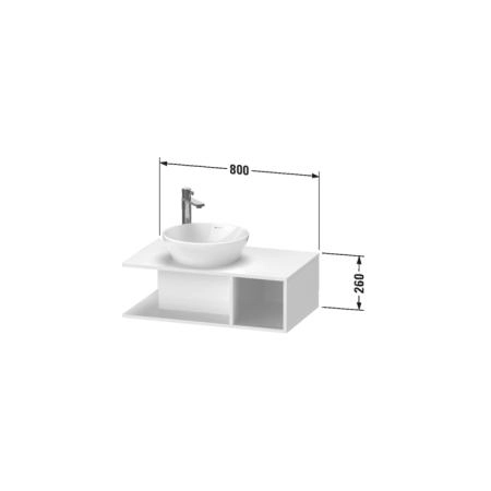 Duravit D-Neo Тумбочка подвесная компакт 80x48х26 см., раковина, 1 открытое отделение на правой стороне, цвет: Black Oak