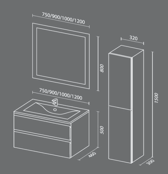 Пенал SANVIT Авеню 32 подвесная Белый