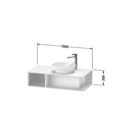 Duravit D-Neo Тумбочка подвесная компакт 100x48х26см., раковина, 1 открытое отделение на левой стороне, цвет: Black Oak