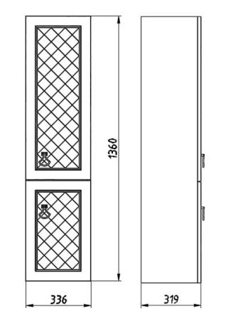 Пенал ASB-Woodline Верано 40 Слоновая кость