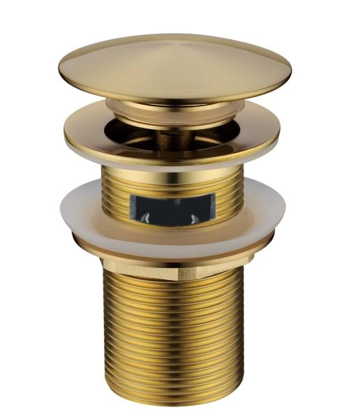 Слив для раковины Boheme автомат(клик-клак) Matt Gold с переливом 612/2-MG